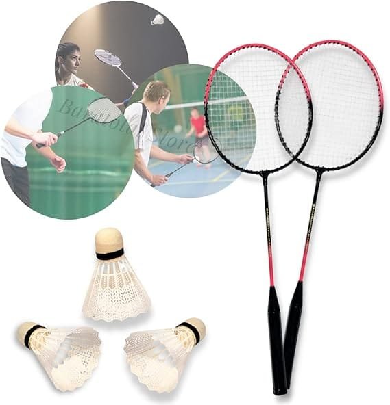 Kit Badminton 2 Raquetes + 3 Petecas Art Sport