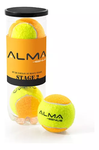 Kit Com 3 Bolas Beach Tennis Stage 2 Pro Alma Genius