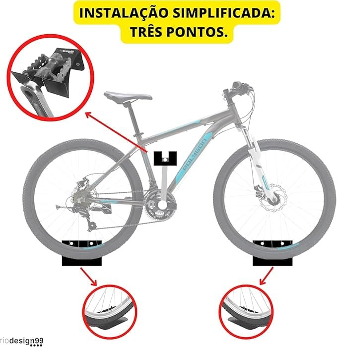 Suporte De Bicicleta Horizontal Para Parede Rio Design 99