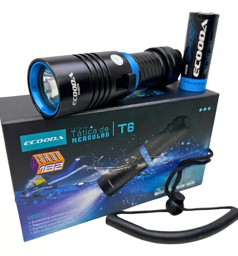 Lanterna De Mergulho Profissional  Cree T6 Ecooda