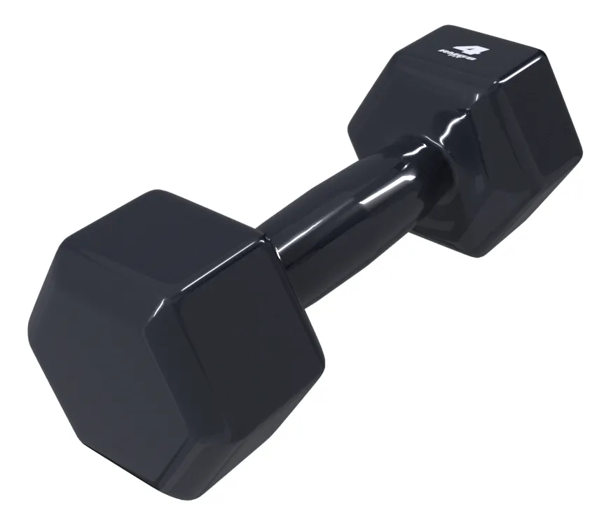 Halter Emborrachado RMG8 FIT 4 Kg Preto Hexagonal