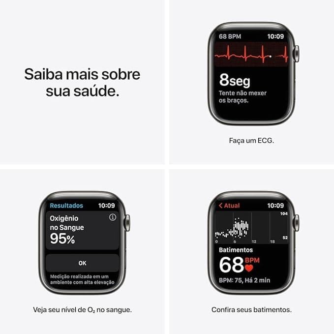 Apple Watch Series 7 com GPS Caixa em Aço Inoxidável - 4