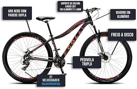 Bicicleta Colli Bike Eudora Aro 29 21 Marchas Câmbio Shimano - 2