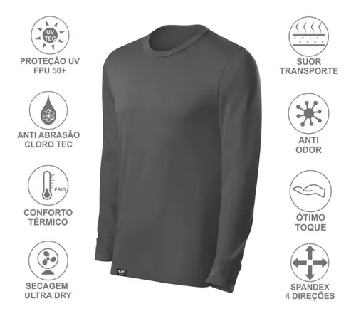 Camisa Térmica Proteção Solar Uv 99% Slim Fitness - 3