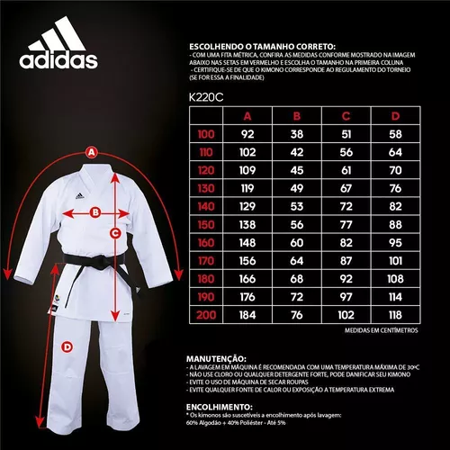 Kimono Karatê Adidas Club Branco Com Selo WKF - 3