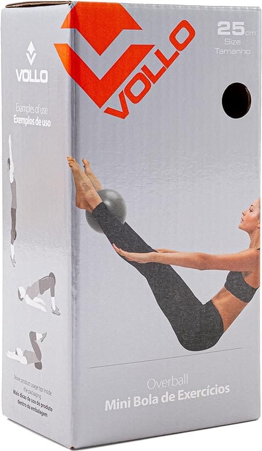 Mini Bola De Exercicios Cinza 25cm Vollo - 2