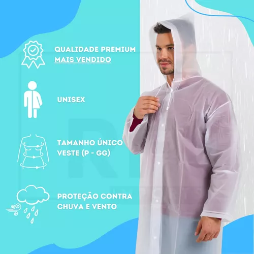 Capa De Chuva Reforçada Pvc Transparente - 2