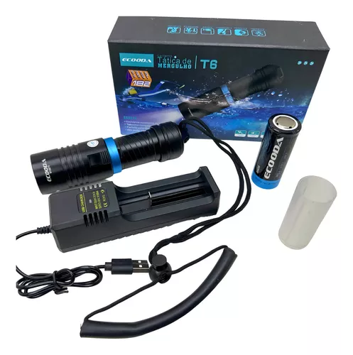 Lanterna De Mergulho Profissional Cree T6 Ecooda - 2