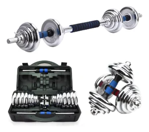 Maleta De Halteres Barra Anilhas Dumbbell Kit Completo 30kg Aikau
