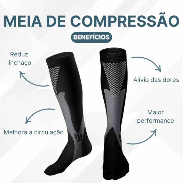Meia De Compressão Esportiva Cano Alto Arzen - 2