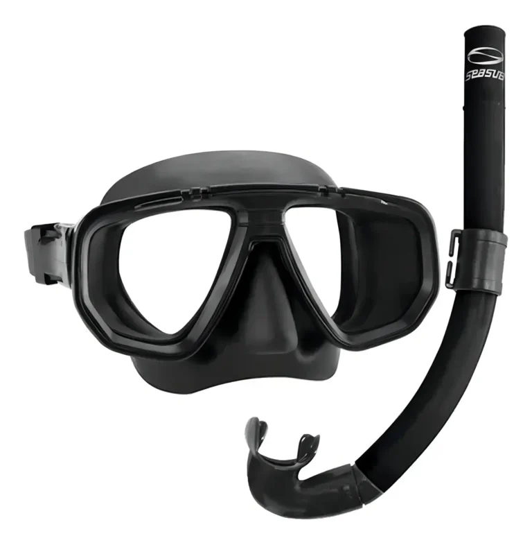 Kit Mergulho Seasub Dua Máscara Preta e Snorkel
